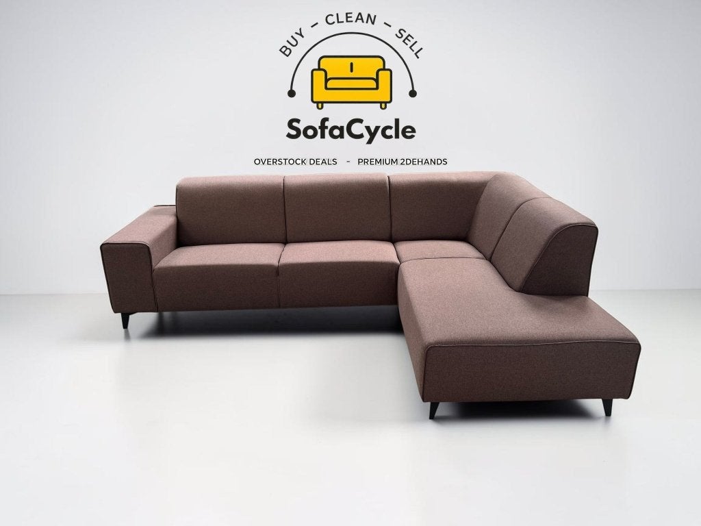 Hoekzetel bruin in stof, hoek R, Nieuw, Stof, Zonnestraat 223-229, 9600 Ronse, België, Info@sofacycle.be