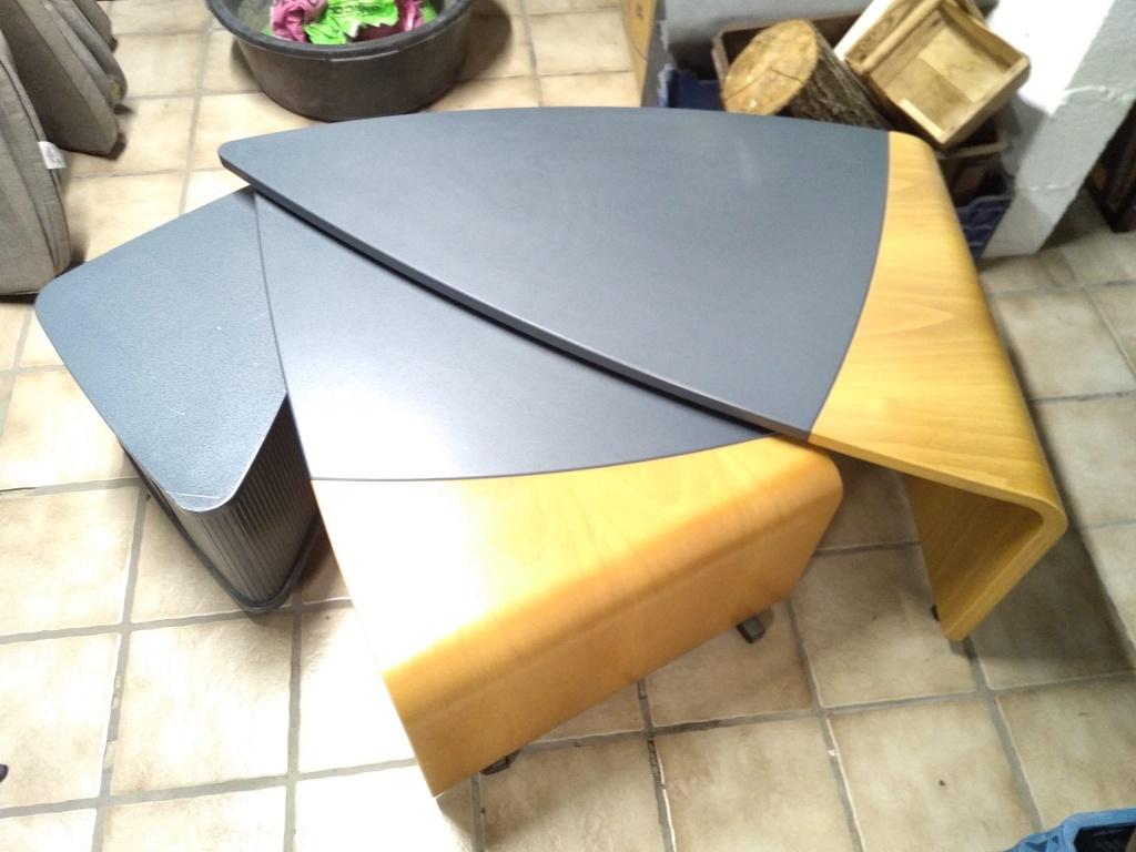 vintage draai salontafel met rolluik functie, Ophalen, Zo goed als nieuw