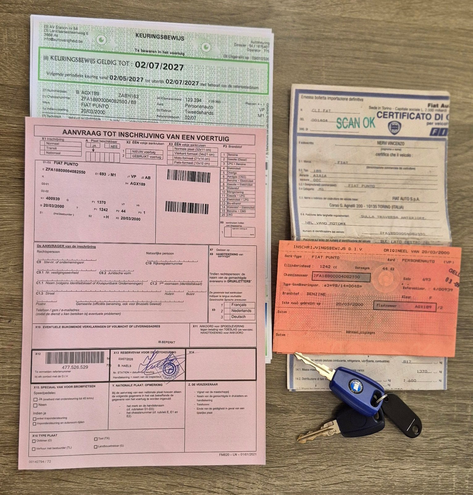 Fiat punto 1200benz 129 000 km Approuvé à la vente. 1er prop, 1242 cm³, Argent ou Gris, Achat, Boîte manuelle