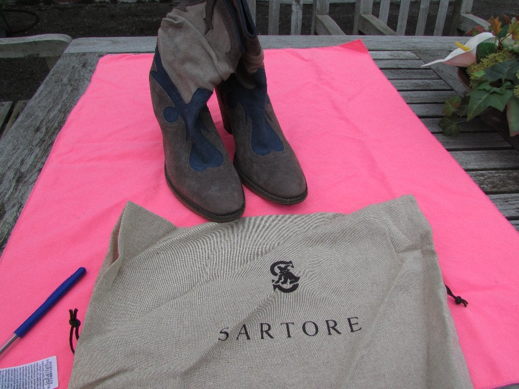laarzen sartore maat 40 blauw/grijs:70euro, Sartore, Comme neuf, Enlèvement, Boots et Botinnes