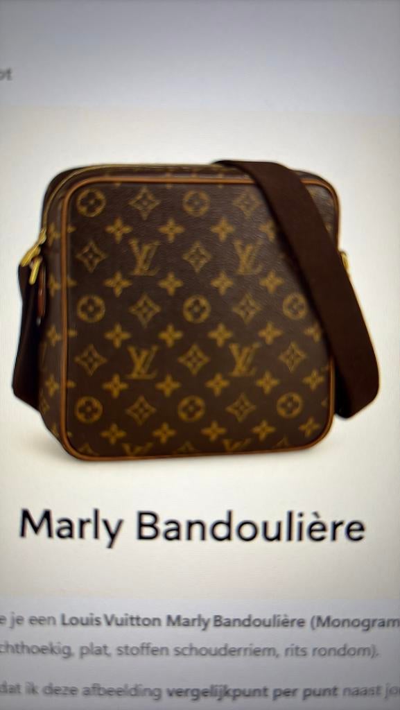 Louis Vuitton marly Bandouliere, Ophalen, Zo goed als nieuw, Bruin, Handtas
