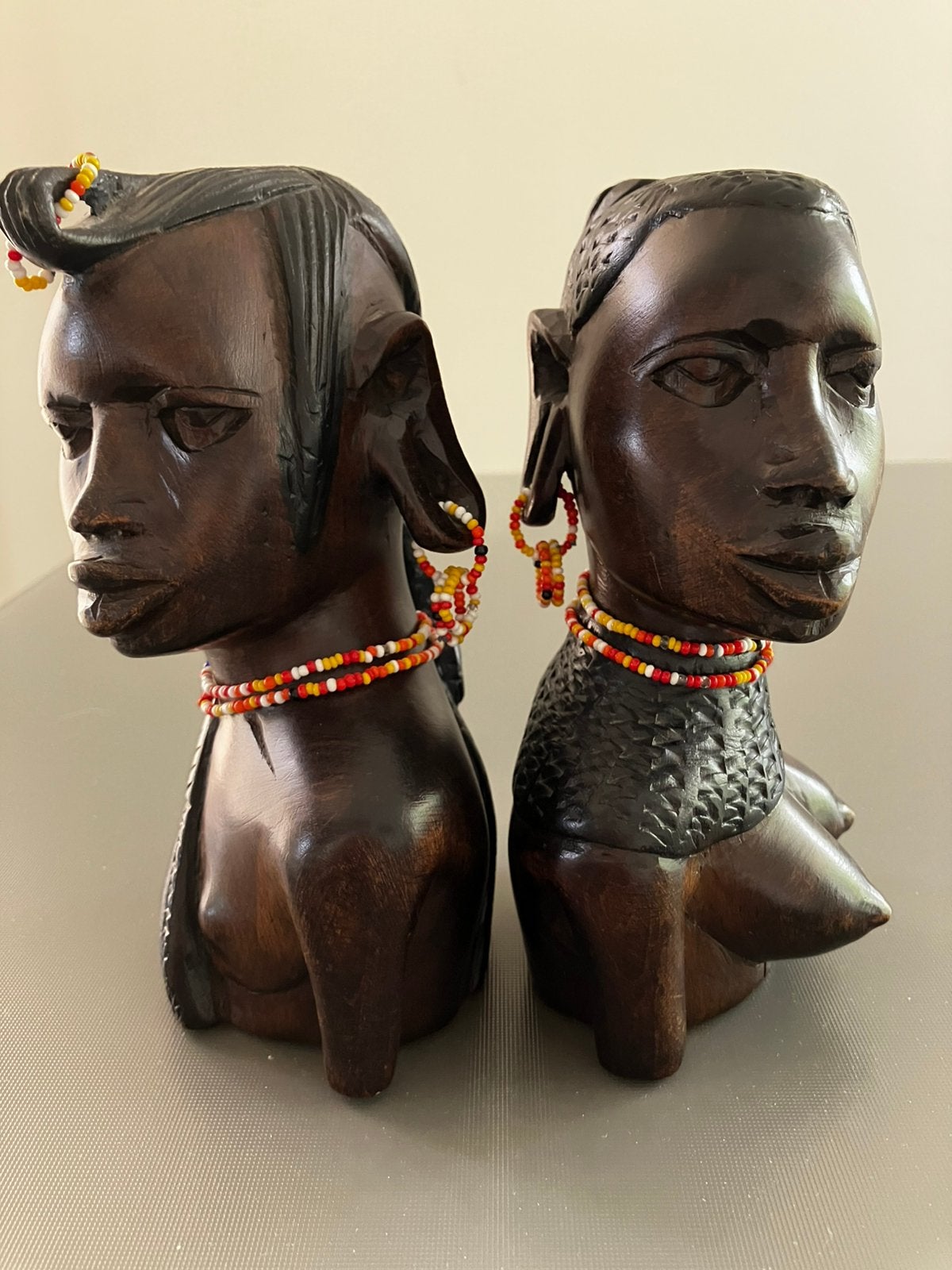 Afrikaans koppel massief hout, KENIA., Ophalen of Verzenden, Hout, Man