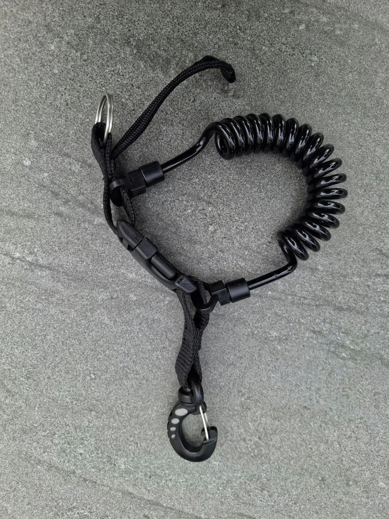 Leash met gesp voor duiklamp, met spiraalsnoer en ring, Watersport en Boten, Ophalen, Zo goed als nieuw, Overige typen