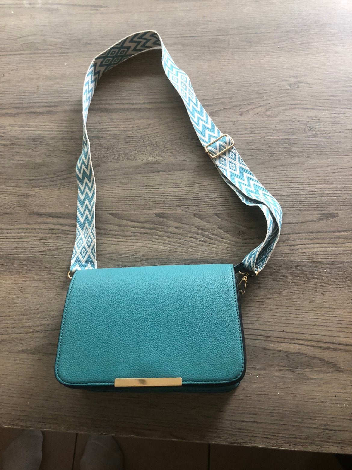 Handtas, Blauw, Nieuw, Leer, Ophalen