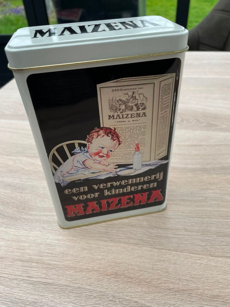 blikken doos: maïzena, vintage, Verzamelen, Ophalen of Verzenden