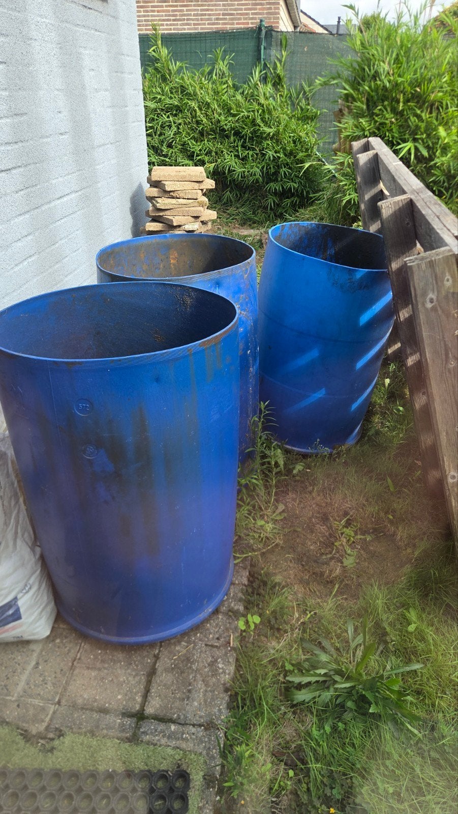 Gratis 3 vaten in pvc, Tuin en Terras, Ophalen