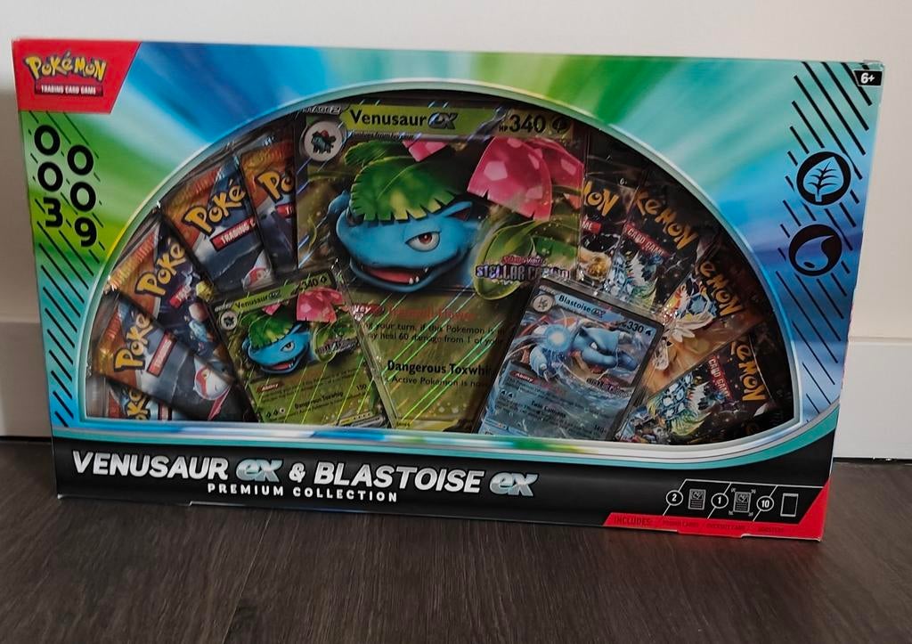 Venusaur ex & Blastoise ex premium collection, Hobby en Vrije tijd, Verzamelkaartspellen | Pokémon, Ophalen