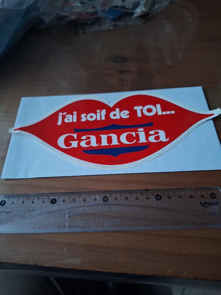 Vintage sticker J'ai soif de TOI Gancia, Verzamelen, Ophalen of Verzenden, Gebruikt, Merk
