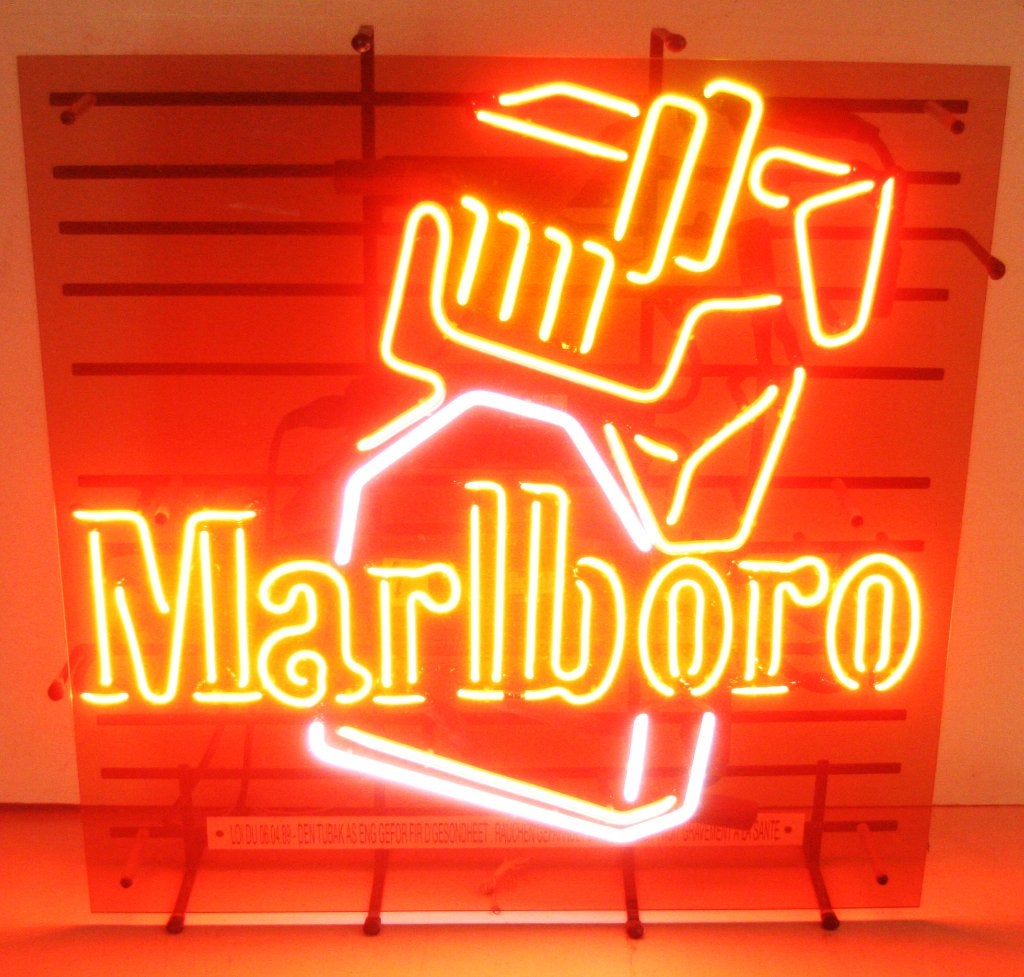 Vintage Marlboro Neon Lichtreclame Uit Jaren 90, Ophalen, Zo goed als nieuw, Lichtbak of (neon) lamp