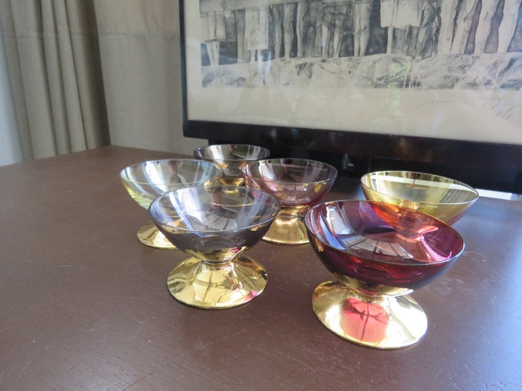 Set vintage de 6 verres à vin  apéritif Verrerie de Laeken, Enlèvement ou Envoi