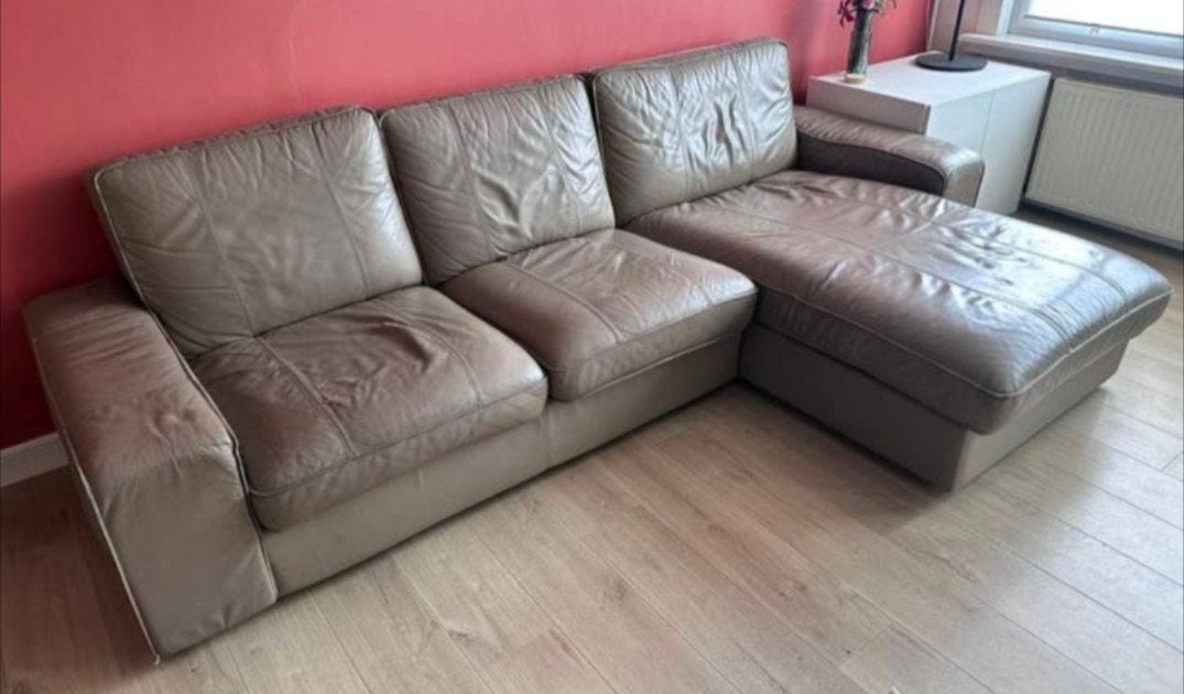 Canapé 3 places Ikea Kivik ( cuir taupe ) livraison possible, Enlèvement ou Envoi