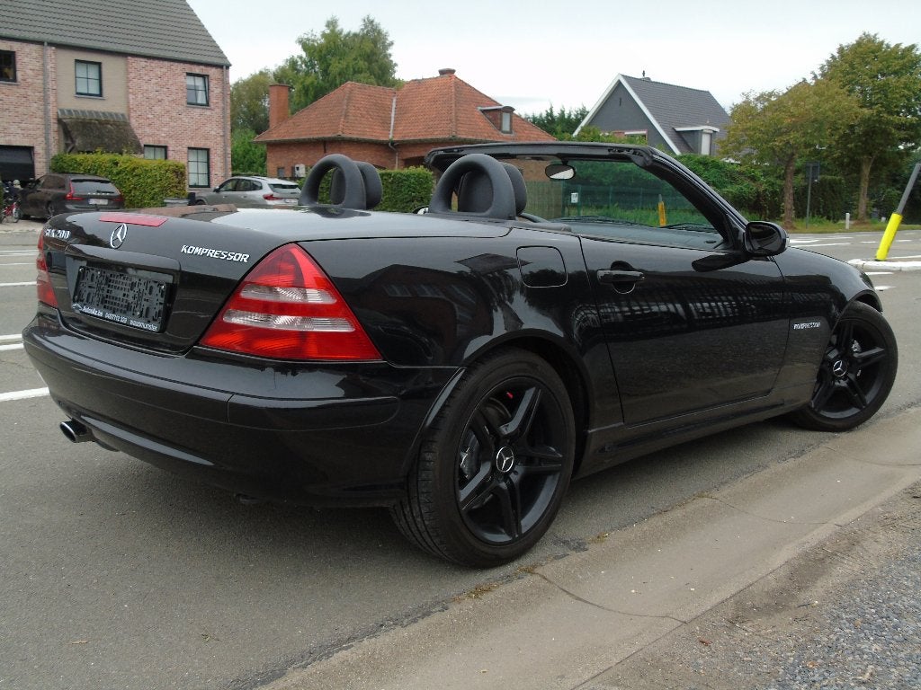 Mercedes SLK 200 Kompressor Cabrio *2002 *AIRCO*AUTOMAAT, Auto's, Airbags, Beige, Cabriolet, Zwart