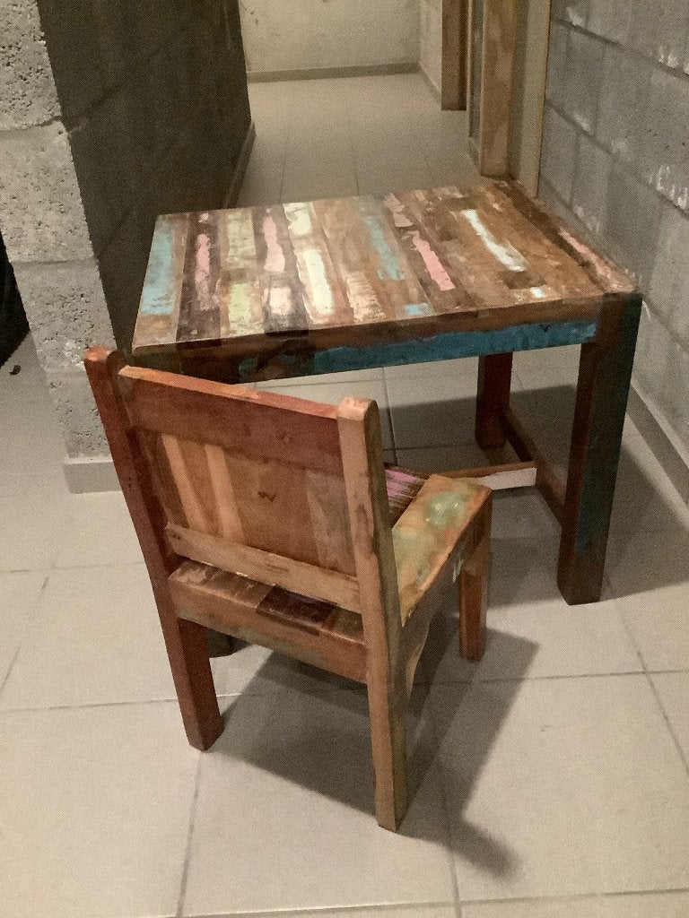 Tafel en stoel couleur locale, Kinderen en Baby's, Ophalen, Zo goed als nieuw, Tafel(s) en Stoel(en)