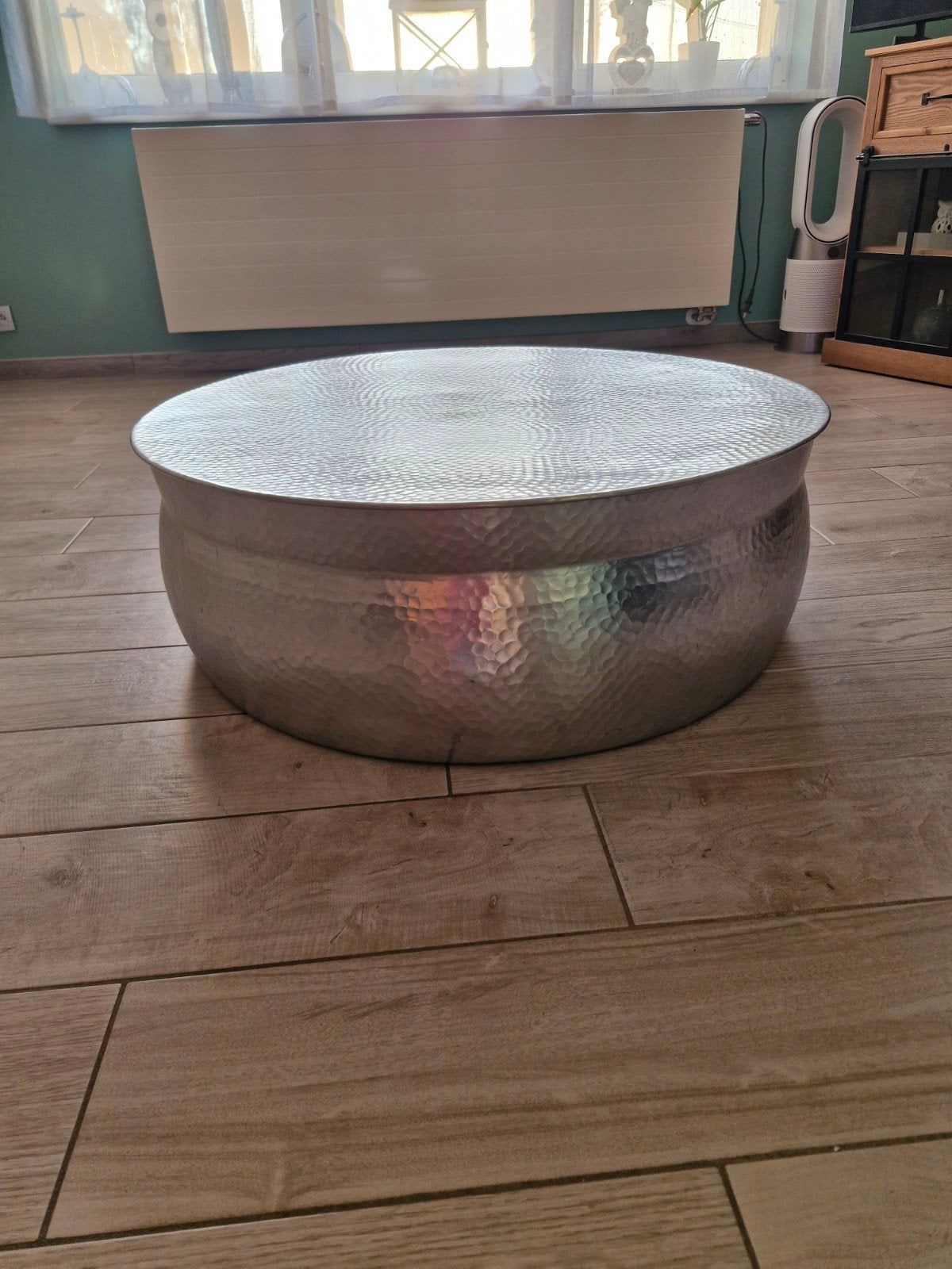 Table basse de salon effet marteler 90 x 35 ht, Enlèvement