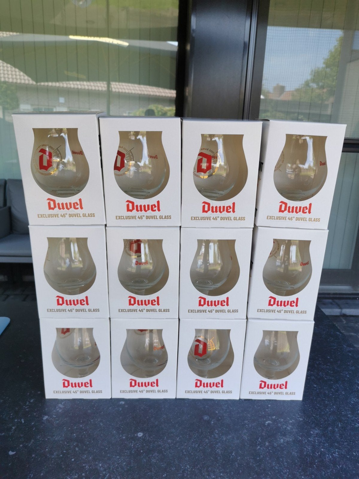 Duvel glazen schenken onder 45 graden, Ophalen of Verzenden, Duvel