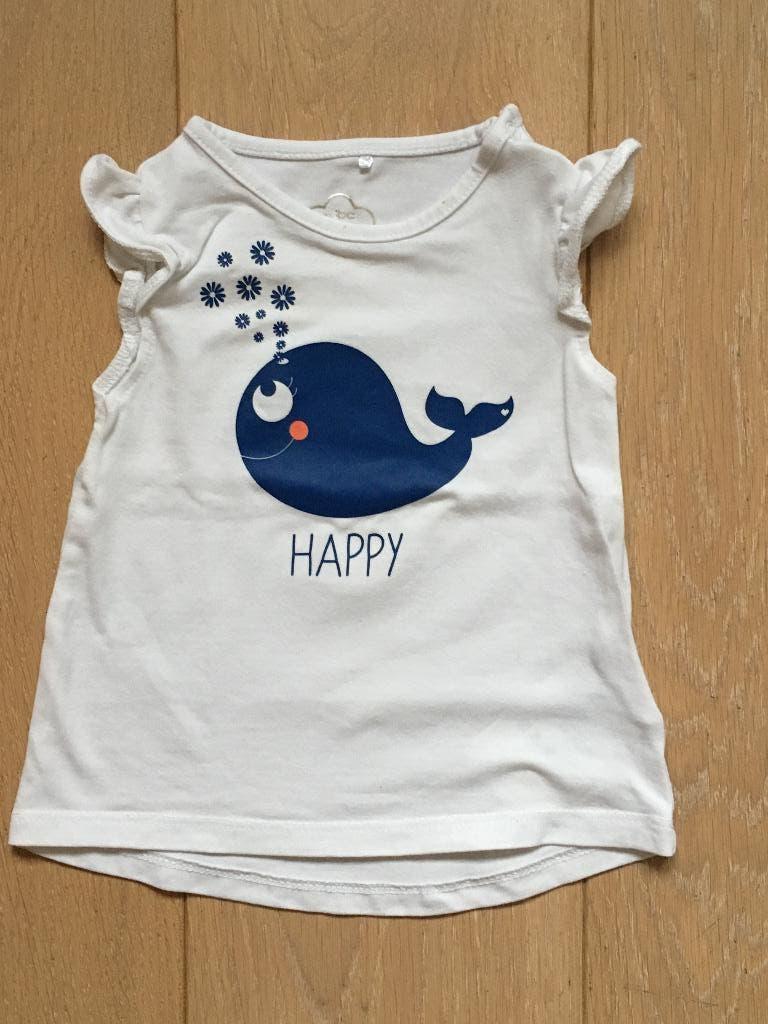 T-shirt JBC wit maat 74, Kinderen en Baby's, Babykleding | Maat 74, Meisje, Ophalen of Verzenden, Zo goed als nieuw, JBC.