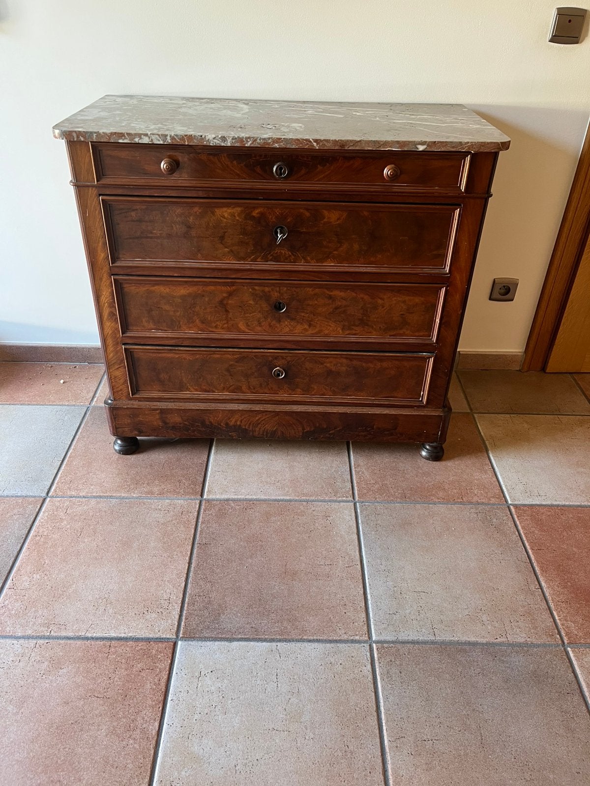 Antieke commode met spiegel, Enlèvement, Comme neuf