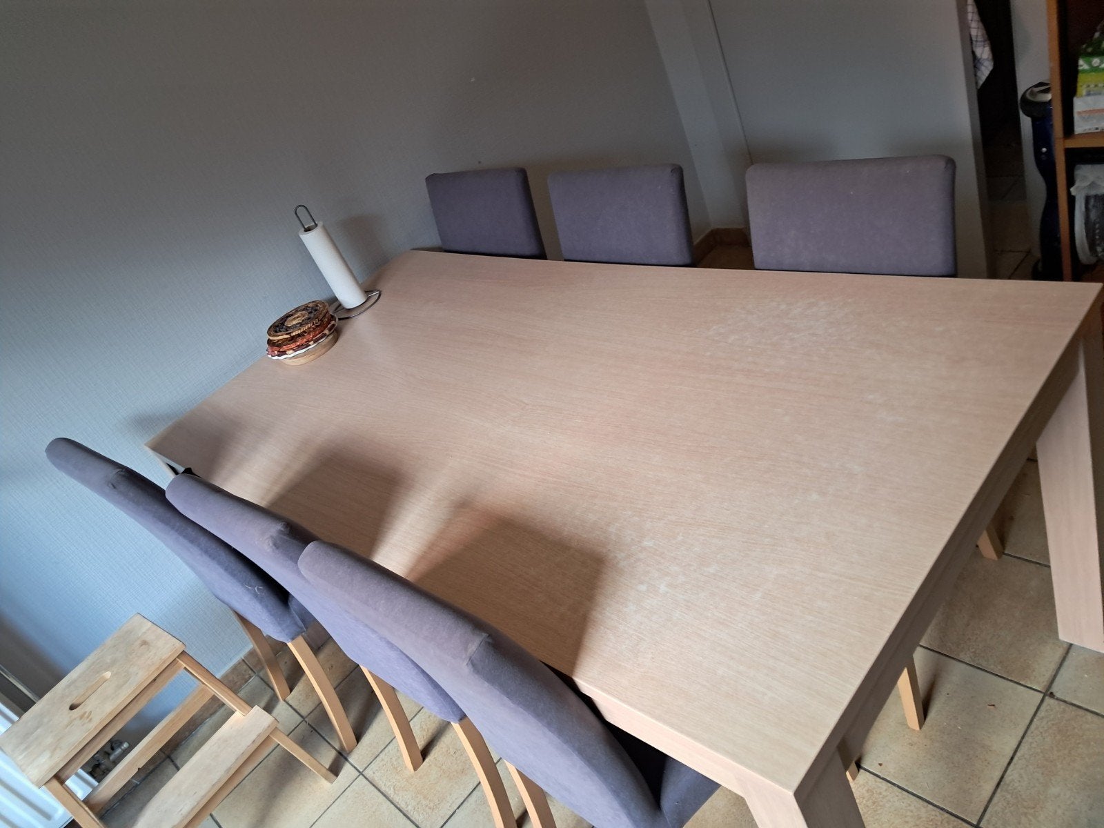 eettafel 180x90 met.stoelen, Ophalen