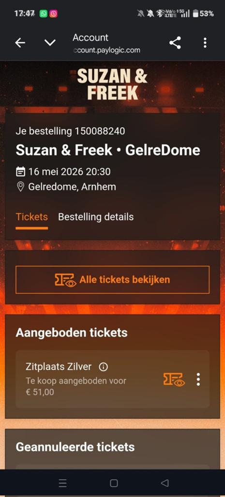 Suzan en Freek 16 mei, Tickets & Billets