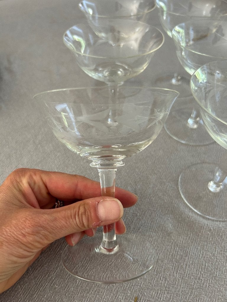 6 antieke Champagne coupes, Antiek en Kunst, Ophalen