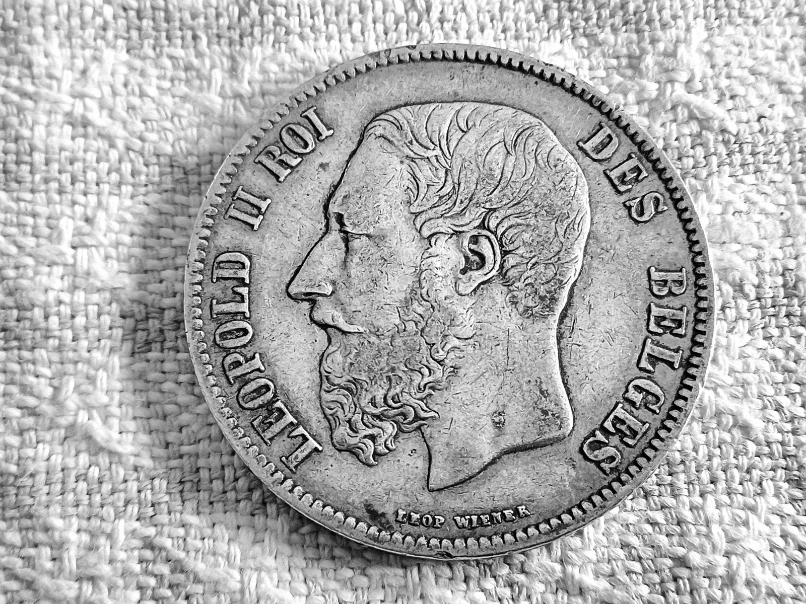 Belgique 1869 5 francs léopold II, Enlèvement ou Envoi, Monnaie en vrac, Argent, Argent