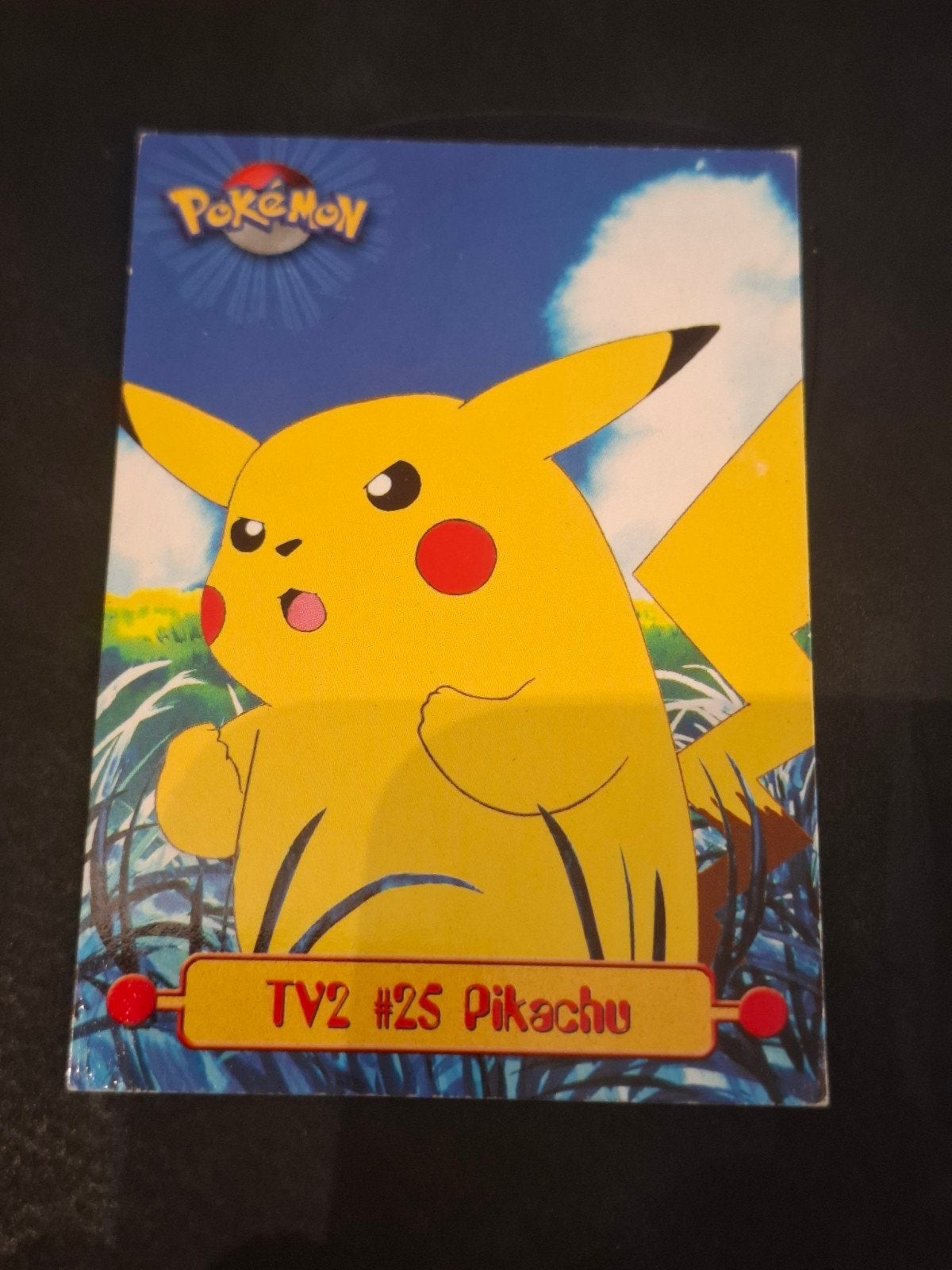 Carte originale de Pokémon Topps 1999 — Pikachu #TV2 (1ère é, Enlèvement ou Envoi