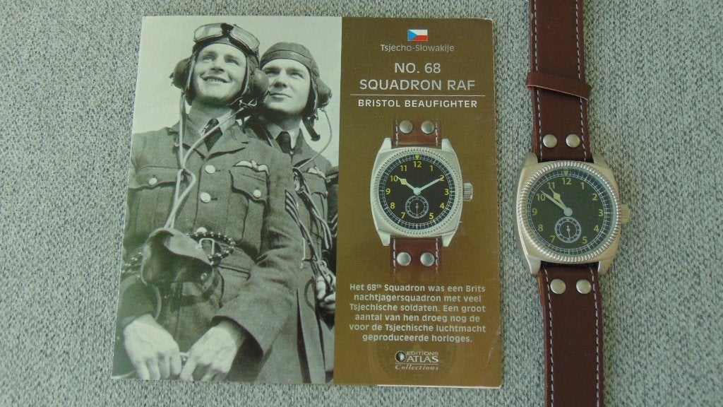 Montre de pilote de l'escadron n 68 de la RAF.  WO.II, Montre-bracelet, Autres marques, Enlèvement ou Envoi, Cuir