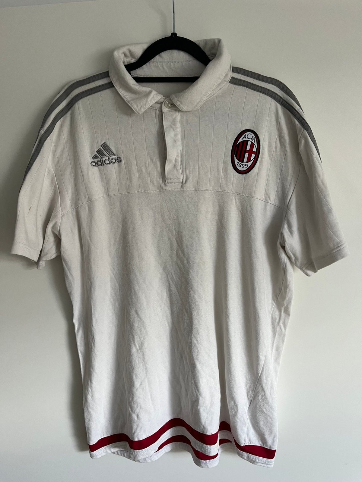 Adidas Ac Milan polo shirt maat L, Maat 52/54 (L), Wit, Ophalen of Verzenden, Zo goed als nieuw
