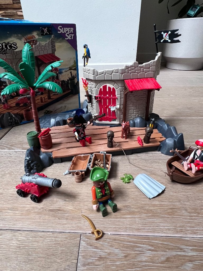 Playmobil SuperSet Piratenfort - 6146, Ophalen of Verzenden, Zo goed als nieuw, Complete set