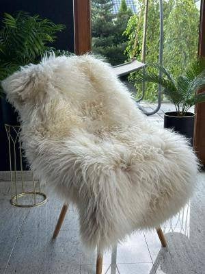 Tapis en peau de mouton suédoise naturelle, 100 à 150 cm, Crème, Enlèvement ou Envoi, Comme neuf