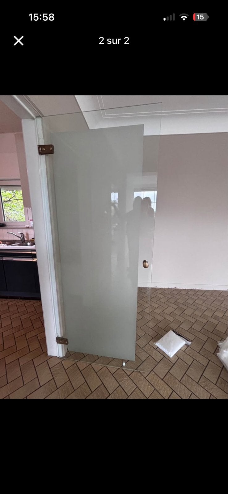 Porte en verre, Bricolage & Construction, Comme neuf, Enlèvement, Vitre comprise, Autres types