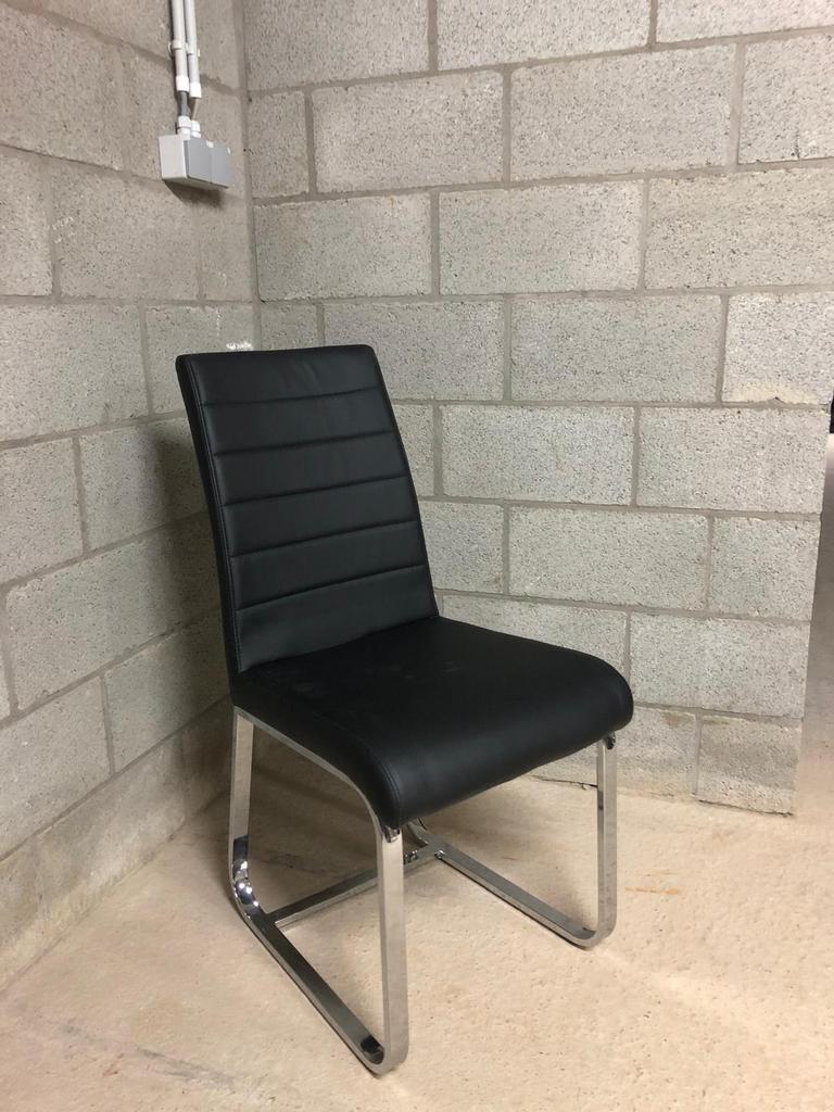 4 stoelen leder nieuw, Huis en Inrichting, Stoelen, Ophalen, Zwart, Nieuw, Leer
