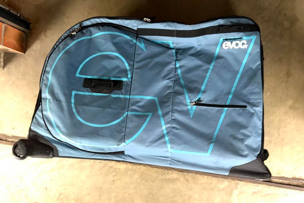 EVOC 280L blauwe fietsreistas, Ophalen, Gebruikt
