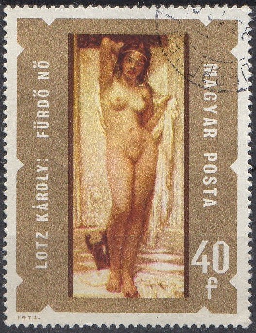 Hongarije - "Badende vrouw" - Karoly Lotz - 1974, Verzenden, Gestempeld