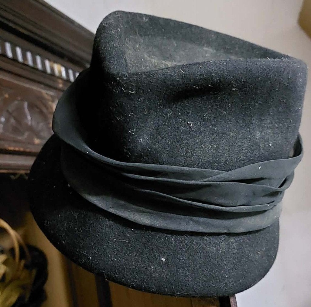 vintage zwarte vilten hoed, Ophalen