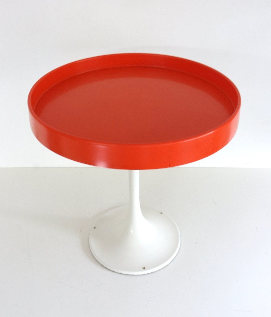 Vintage oranje Space Age-tulip bijzettafel uit de jaren 60, Ophalen, Huis en Inrichting