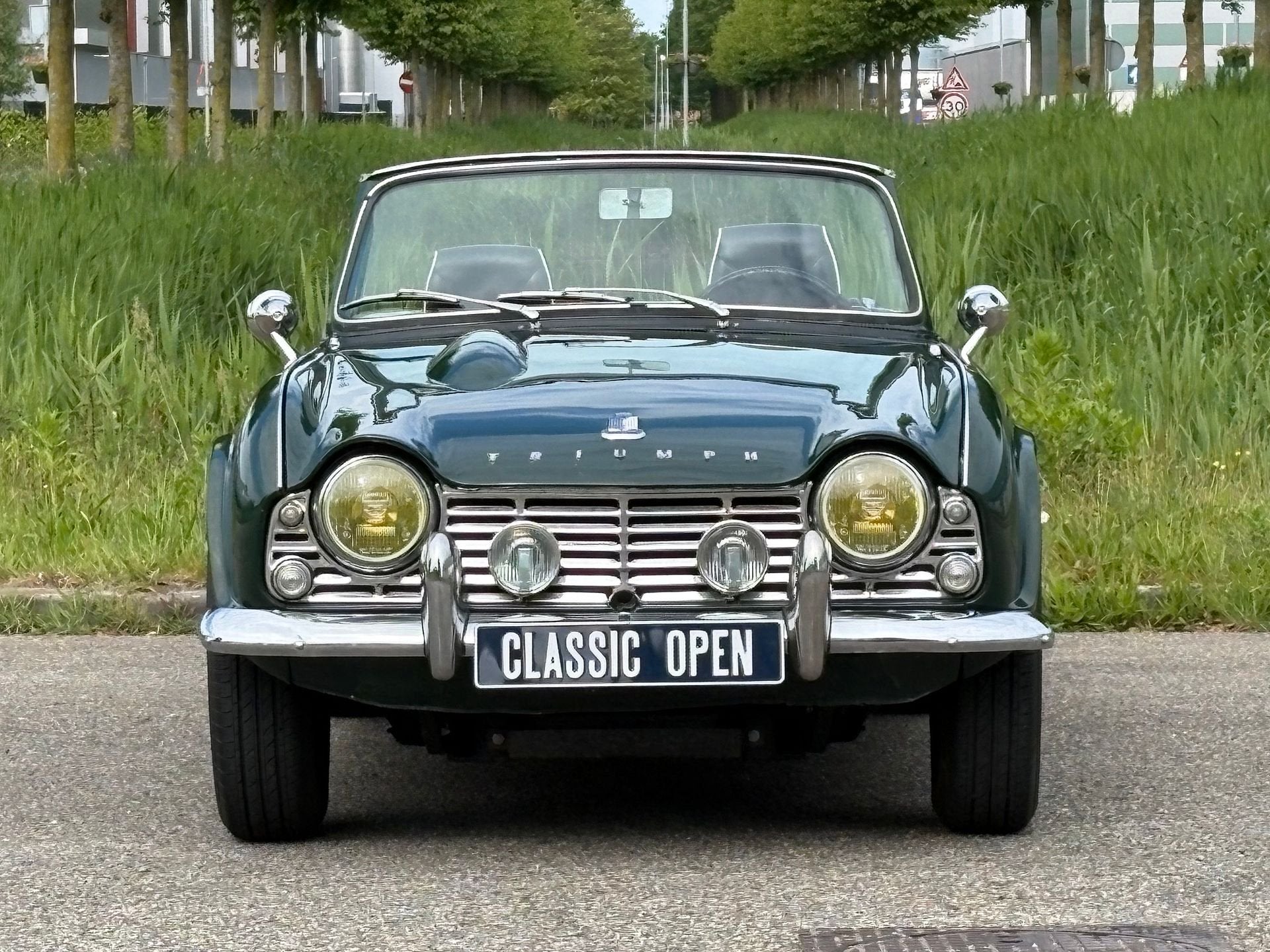 Triumph TR4, Auto's, Zwart, Cabriolet, Bedrijf, Handgeschakeld