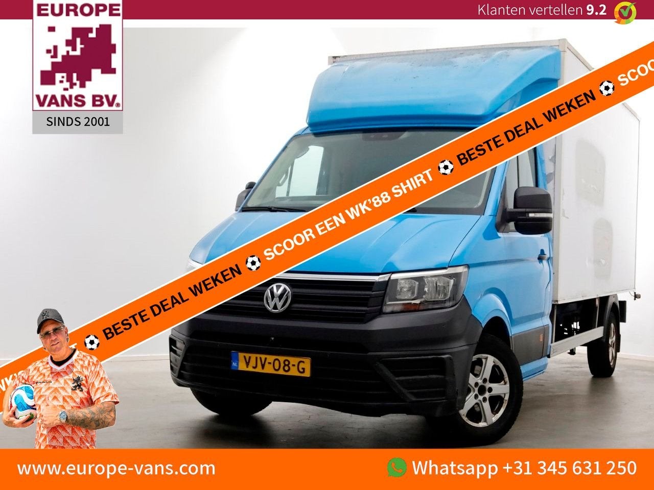 Volkswagen Crafter 35 2.0 TDI E6 Bakwagen met achterdeuren 2, Blauw, 277 g/km, Onderhoudsboekje, Te koop