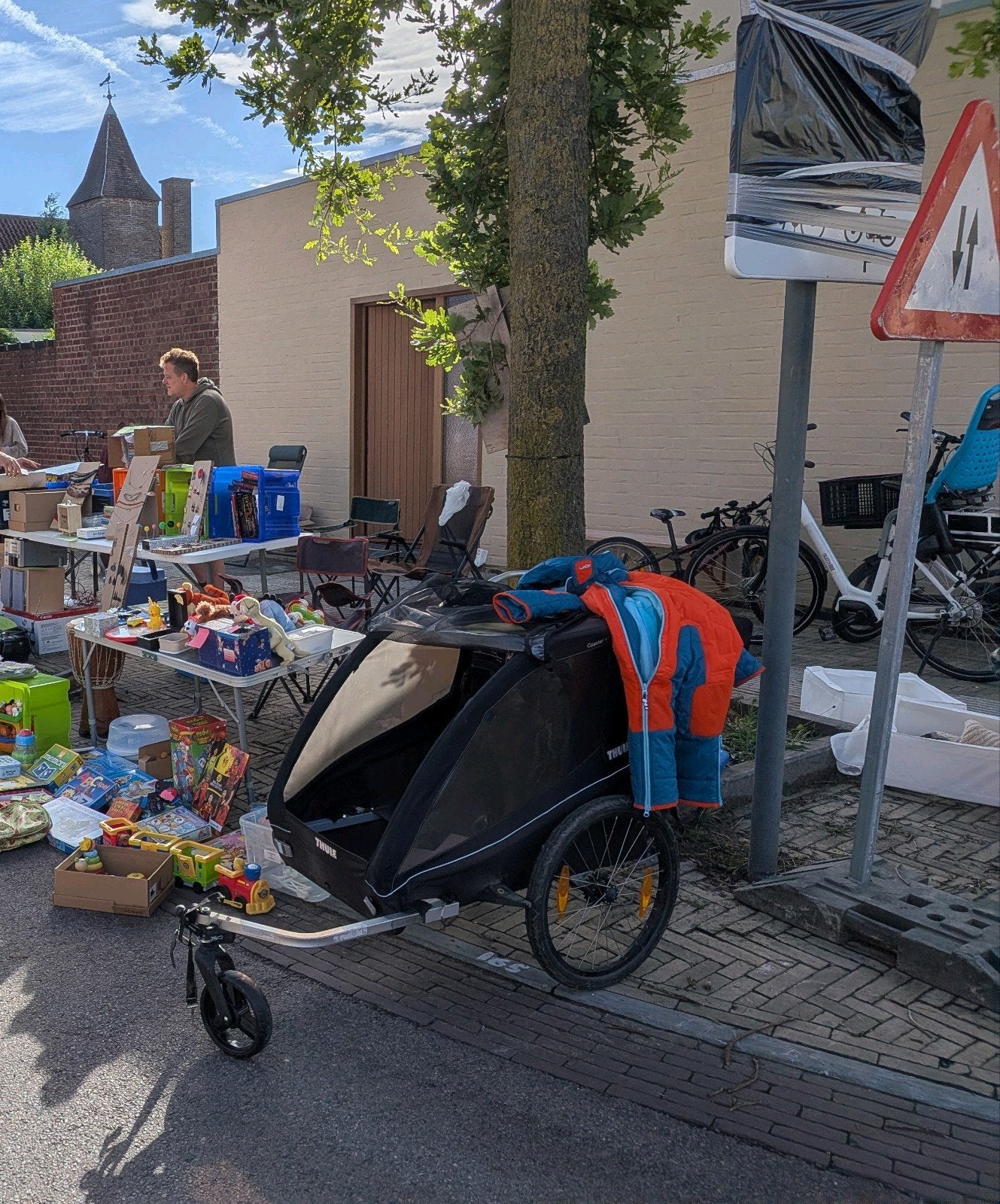 Thule fietskar coaster zwart, Vélos & Vélomoteurs, Accessoires vélo | Remorques, Pliable, Enlèvement, Utilisé, Thule xt
