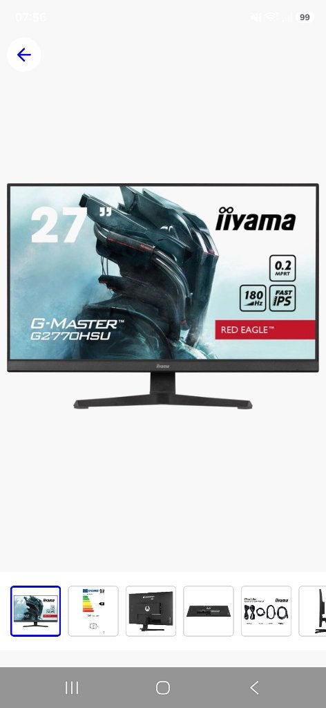 Iiyama 27" 1080p, Computers en Software, Gebruikt, IPS, Full HD, Minder dan 1 ms