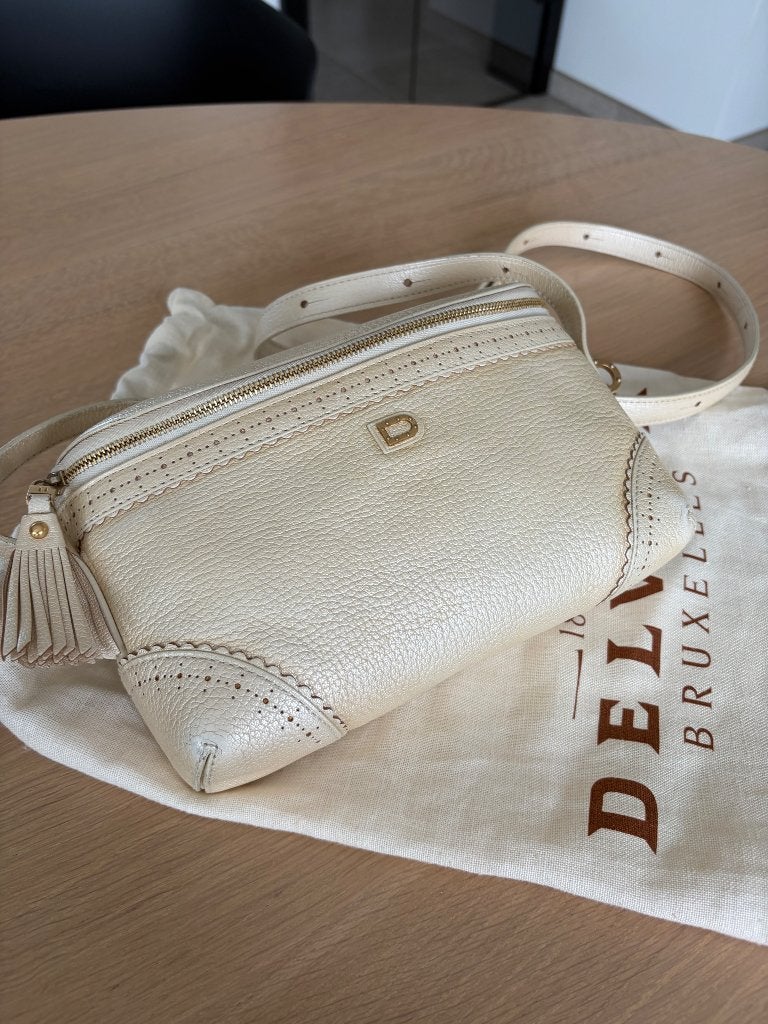 Delvaux Le Marie, Ophalen of Verzenden, Zo goed als nieuw, Beige, Schoudertasje