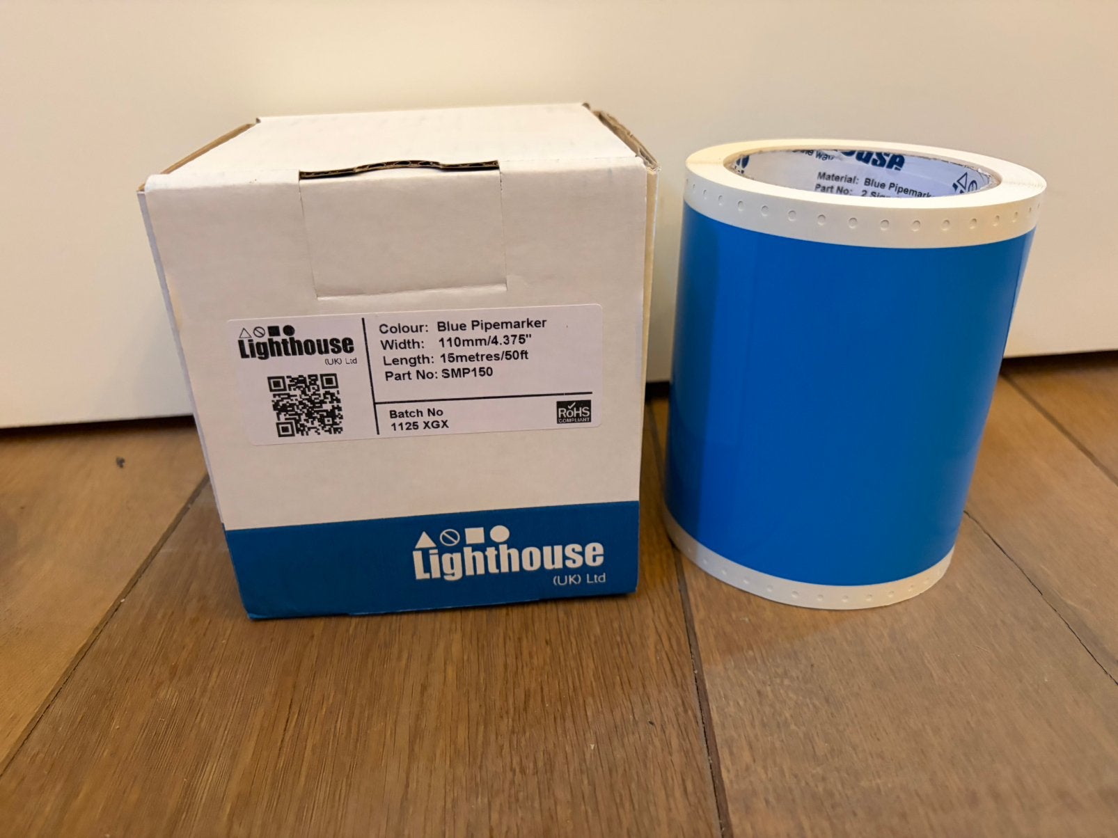 Lighthouse Vinyl - Blue Pipemarker - 15m x 11cm, Hobby en Vrije tijd, Overige Hobby en Vrije tijd, Ophalen of Verzenden, Nieuw