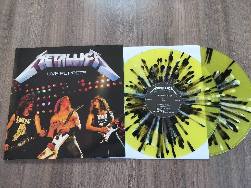 METALLICA - LIVE PUPPETS - 2 lp SPLATTER vinyl, Cd's en Dvd's, Vinyl | Hardrock en Metal, LP, Beschermende buitenhoes, Colored vinyl