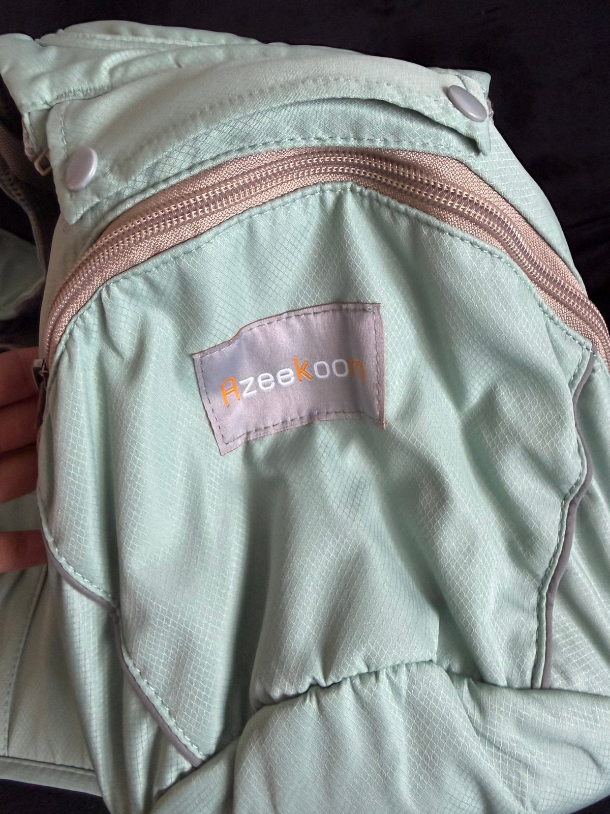 Porte-bébé Azeekoon avec banquette, Enlèvement, Comme neuf, Vert