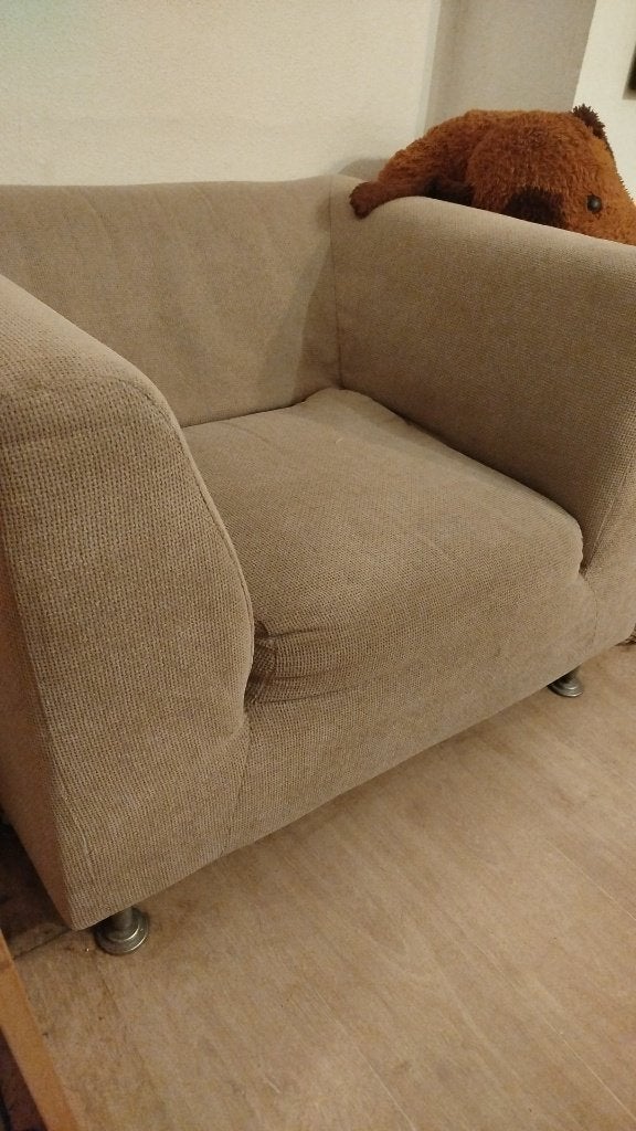 Fauteuil beige, Enlèvement, Utilisé