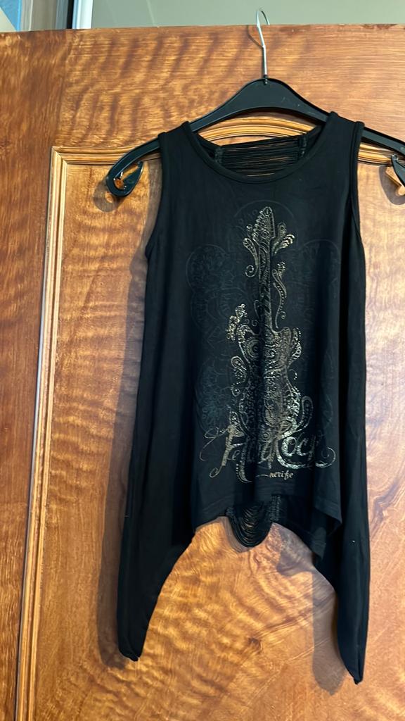 Hardrock top couture xs, Zwart, Ophalen of Verzenden, Zo goed als nieuw, Zonder mouw