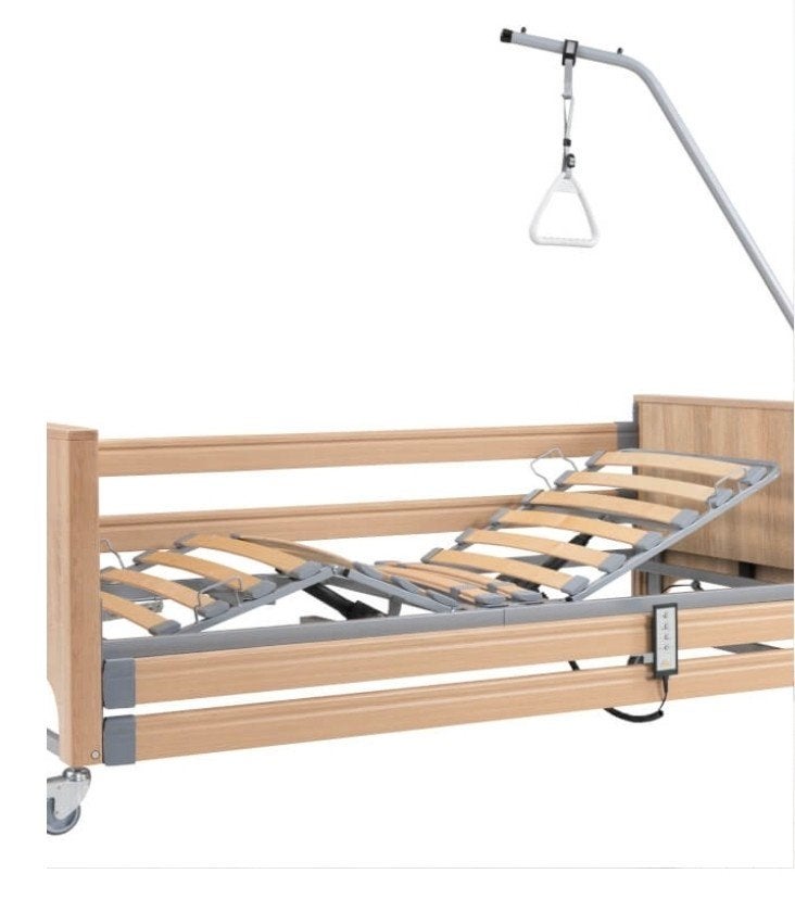 lit medicalisé sous garantie avec matelas ( lui est neuf ), Maison & Meubles, Enlèvement, Comme neuf, Beige, Composites