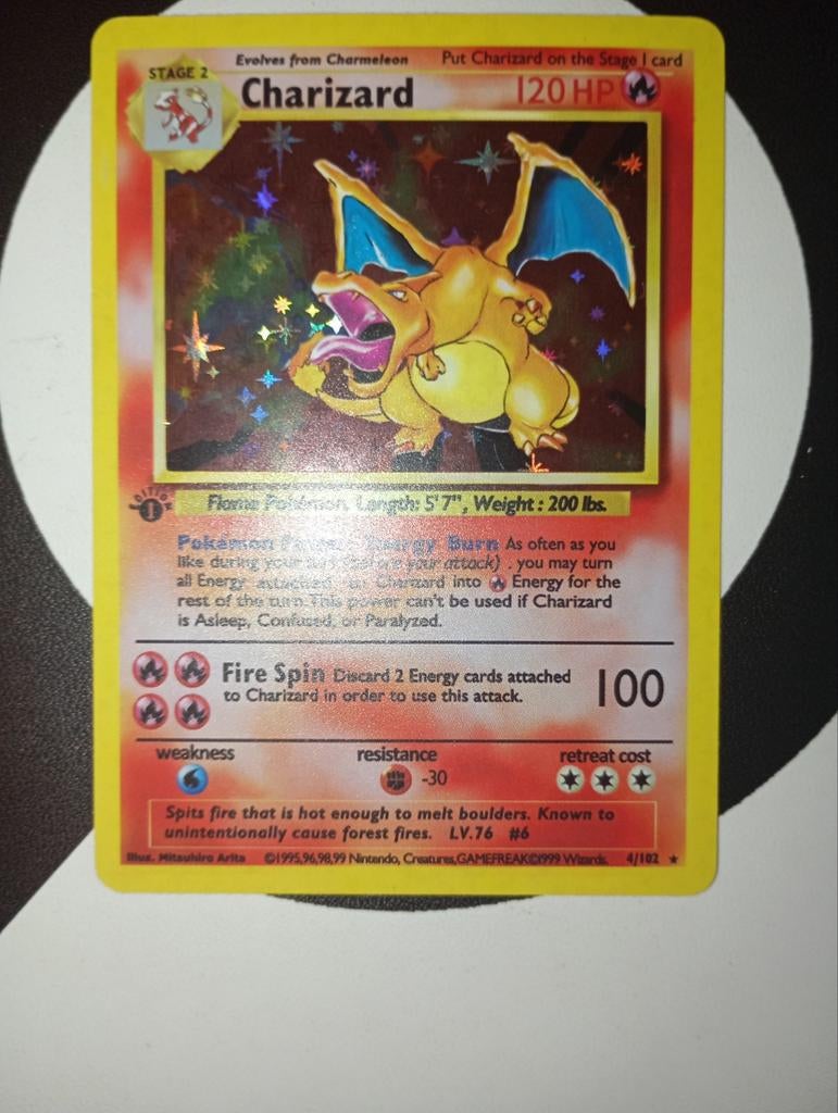 Zelfgemaakte Base Set Charizard 1Ste Editie, Ophalen