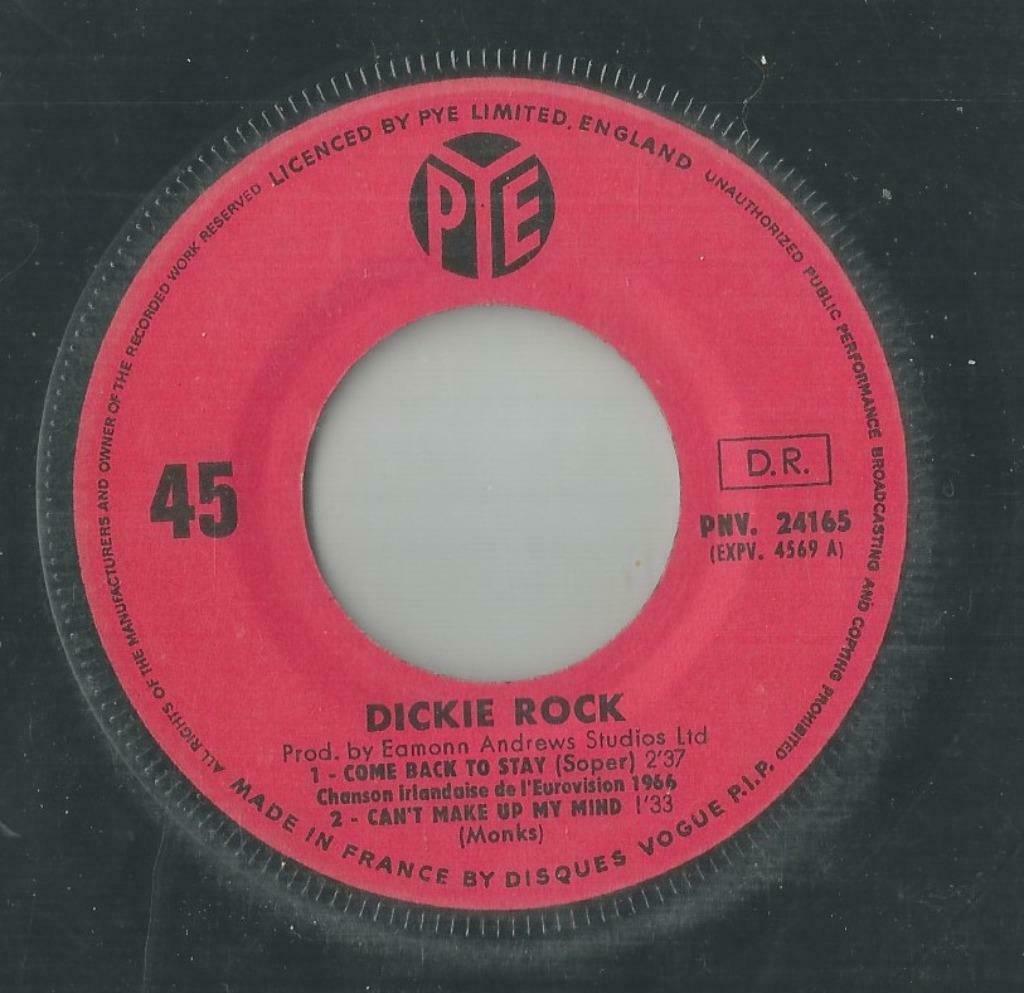 Dickie Rock – Come back to stay / Can’t make up my mind + 2, Gebruikt, 7 inch, Ophalen of Verzenden, Pop