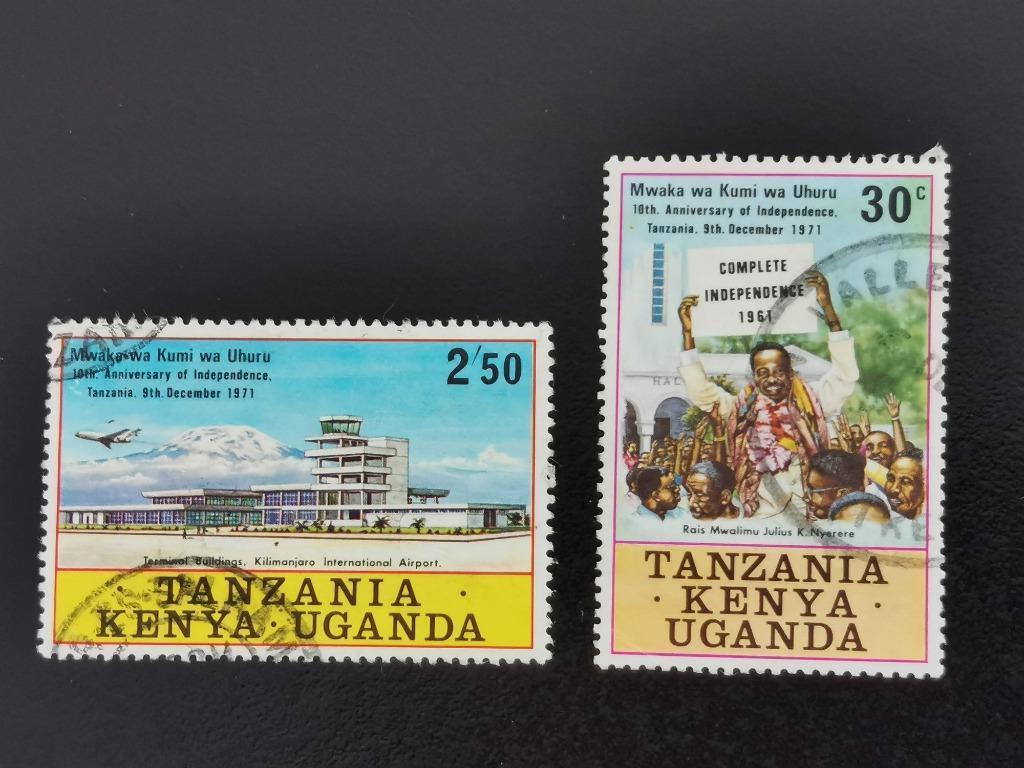 Kenya-Tanz-Uganda 1971 - onafhankelijk Tanzania - vliegtuig, Ophalen of Verzenden, Tanzania, Gestempeld